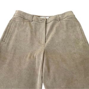 Talbots faux suede 2P stretch dress pants trousers tan EUC